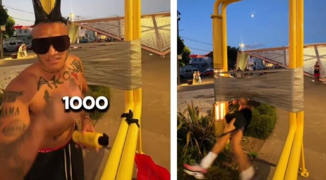 Ájultan esett össze a vakmerő szigszalagtesztre vállalkozó ausztrál influenszer – videó