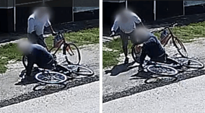 Le akarta tépni a biciklivel közlekedő 90 éves férfi szatyrát, de a hatalmasat eső nyugdíjas kifogott rajta – videó